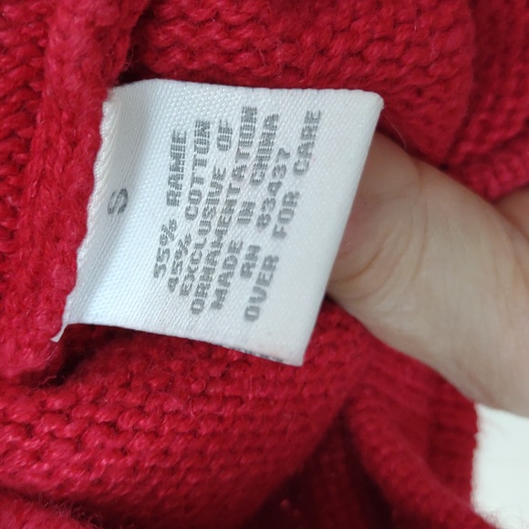 Dressbarn LS Red Cable Knit Mockneck Snowmen Snowflakes Embellished Sweater - Picture 13 of 16